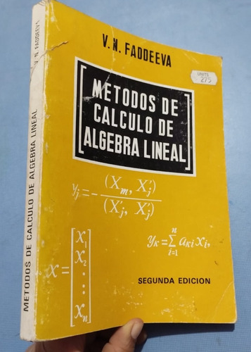 Libro Métodos De Calculo De Algebra Lineal Faddeeva