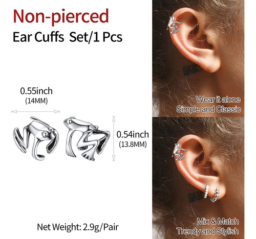 Chicsilver Pendientes De Plata De Ley 925 Con Forma De Rana