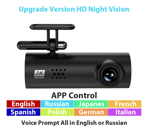 Grabador De Conducción Wifi Visión Nocturna Hd 1296p Con