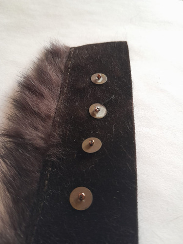 Aplique Cuello De Terciopelo Y Piel Marrón X2 Unidades