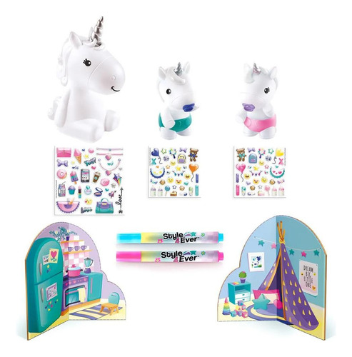 Decore Familia De Unicornio Lumin&