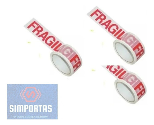 Cinta De Embalaje Impresa Fragil Puente Alto Pack 3