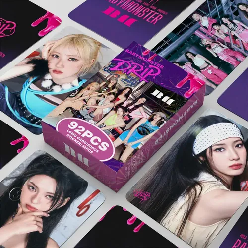 92pcs Babymonster Comeback Track Drip Sticker Lomo Cards