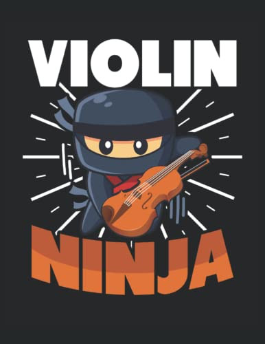 Violin Ninja: Cuaderno De Lineas Forrado Carta -21 59 X 27 9