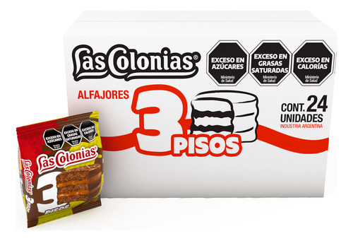 Alfajor Las Colonias 3 Pisos Caja De 24 Unidades