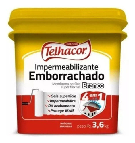 Tinta Emborrachada Impermeabilizante 3,6kg Cores Telhacor Cor Cerâmicas