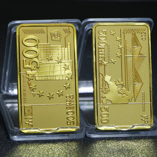 Lingote De Acero Oro Plata Dinero $ Suerte Feng Shui