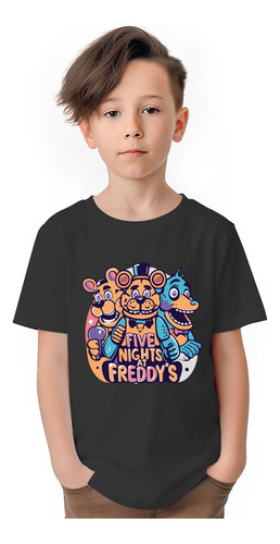 Polera Niños Five Nights Freddy Fnat Teddy Game Algodon Wiwi