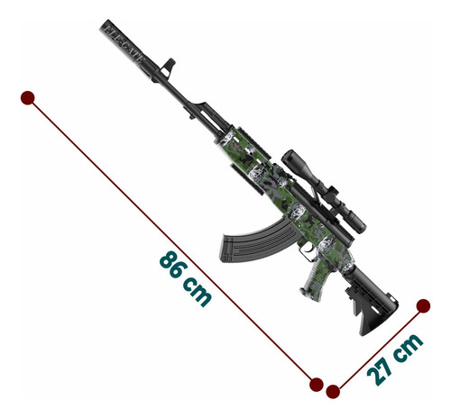 Rifle Lanzador De Hidrogel Automático M416 Con Mira Telescóp
