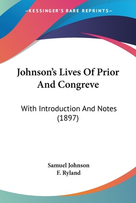 Libro Johnson's Lives Of Prior And Congreve: With Introdu...