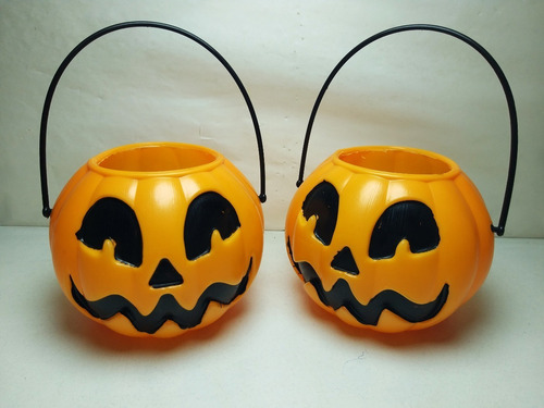 Set X 2 Carameleras Mediana Calabaza Naranja Halloween