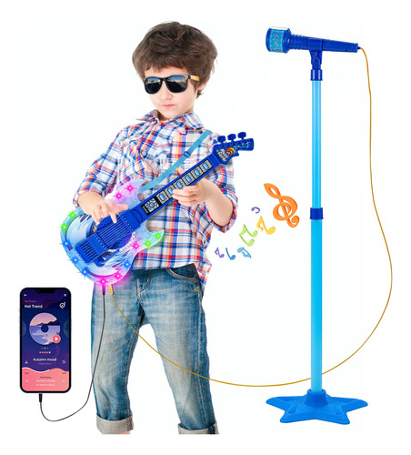 Juego De Guitarra Y Microfono Para Ninos, Maquina De Karaoke