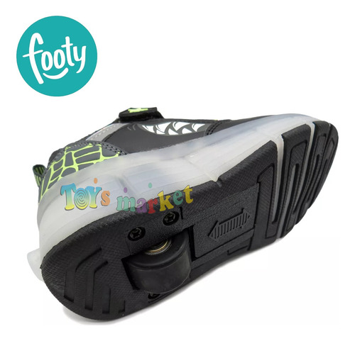 Zapatillas Footy Con Ruedas Roller Luces Led Recargables Usb