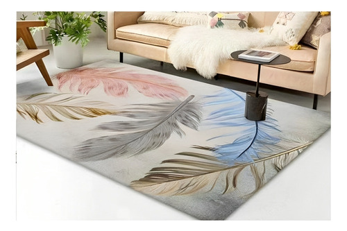 Alfombra De Living Rectangular Antideslizante 3d 200x150cm 