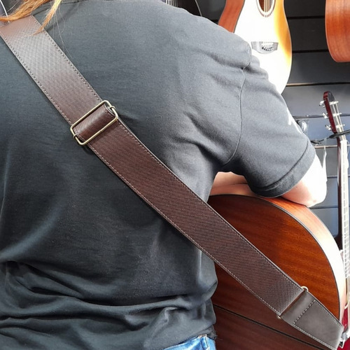 Imagem 4 de 5 de Correia Basso Ecológica Ex32 Marrom Violão Guitarra Baixo