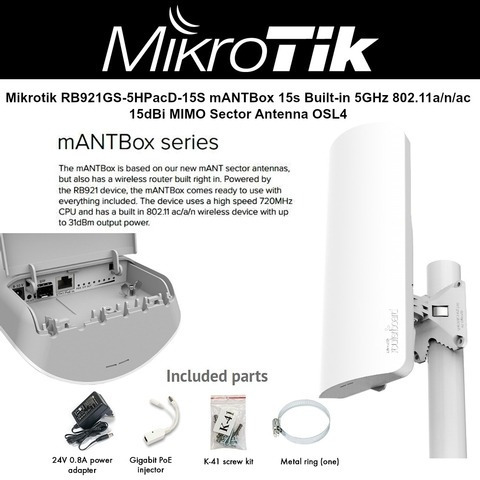 Mantbox 15s Sectorial Mikrotik Rb921gs-5hpacd-15s Mantbox15