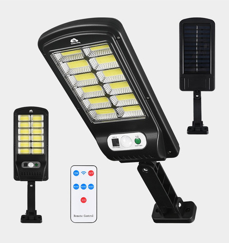 Luminária Solar Led Parede Refletore 128 Cob Sensor Controle Cor da carcaça Preto 6 treliça 120 cob Cor da luz Branco-frio