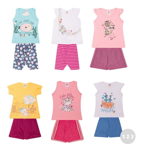 Kit Lote 10 Conjuntos Infantil Masculino Ou Feminino Atacado Revenda De Roupas Infantis Baratas Menino E Menina Verão