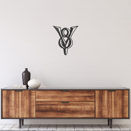 Quadro Decorativo Parede Veículos V8 Logo 02 60cm