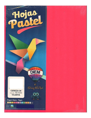 100 Hojas De Papel De Color Tamaño Carta Manualidades Color Cereza