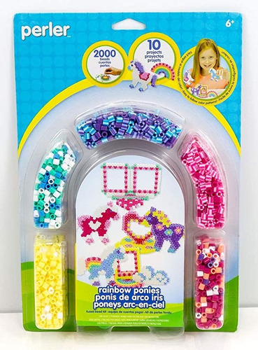 Perler Beads Rainbow Pony Fusionados Bead Kit De Cuentas Par