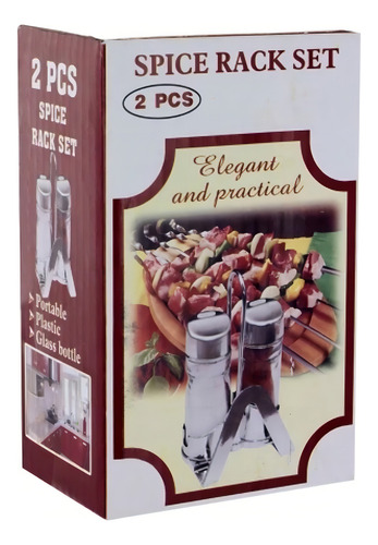 Set 2 Saleros Pimenteros Frascos Vidrio Condimentos Comedor