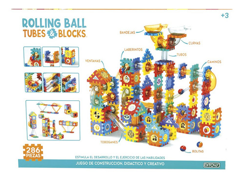 Rolling Ball Laberinto Bloques 286 Pzs Ditoys Sharif Express