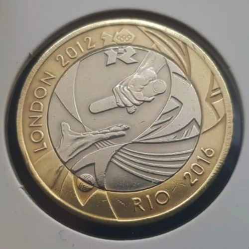 Moeda Inglaterra 2012 £2 Londres 2012 Rio 2016 No Protetor