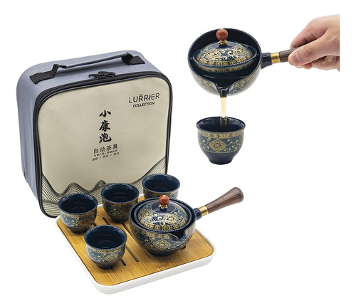 Juegos De Té Lurrier Porcelana China Azul Floral 190 Ml 360º