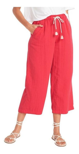 Pantalón Mujer Old Navy Tiro Alto Soft-textured Rojo