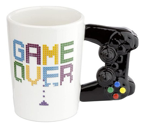 Taza Ceramica Game Over Agarre Tipo Joystick