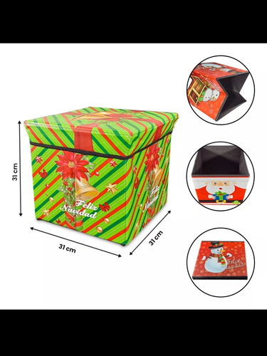 Caja Navideña Forrada De Tela