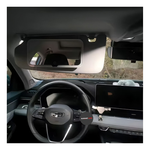 Espejo Retrovisor Con Led Para Visera De Auto Recarglable