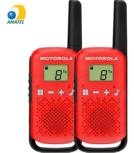 Comunicador de radio Motorola Talkabout T110br, 25 km, rojo y negro, 2 unidades