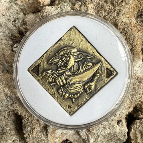 Moneda De Decisión Goblin Dorado D2 Cara-cruz - Rpg Larp