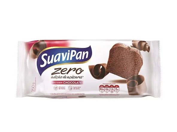 Bolo Zero Sem Adição De Açúcar De Chocolate Suavipan 250g