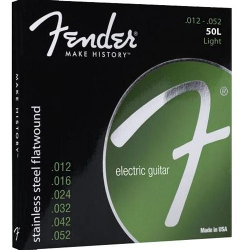 Encordoamento Para Guitarra Aço 0.012 50l Flatwound Fender