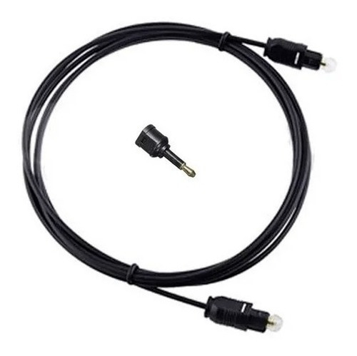 Cabo Óptico Áudio Para Tv Som Toslink 1,8m C/ Adaptador Mini