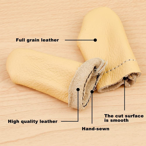 5 Pares Protector De Dedos Cuero Aguja De Tejer Dedo Dedall