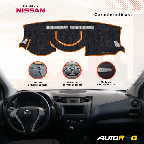 Cubretablero Para Nissan Pick-up Sin Usb Mod 2023 Bordado Oxford-naranja N37-g/xns37b