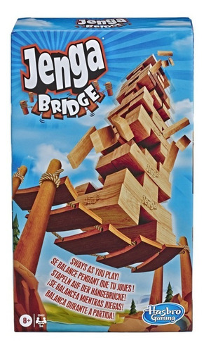 Juego De Mesa Jenga Bridge Hasbro 42 Bloques Madera Puente