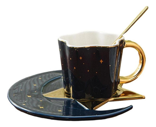 Creative Ceramic Star Moon Coffee Cup And Saucer