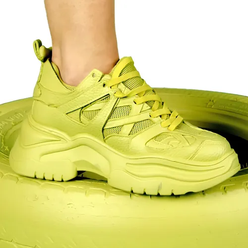 Zapatillas Urbanas Plataforma Goma Mujer Eco Cuero Tela Mesh