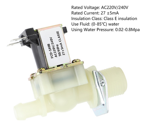Electroválvula Eléctrica, Entrada De 1/2 Pulgada, Guía De 1