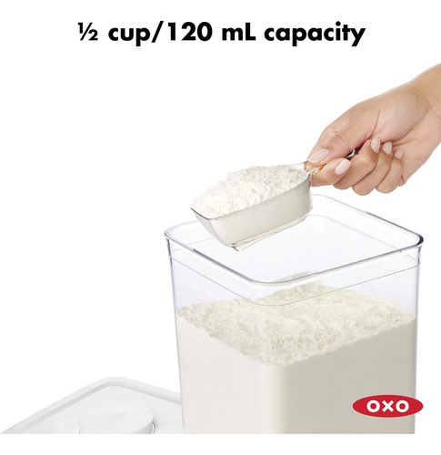 Colher Multif., 1/2 Xícara, Transpar., Pode Guardar Em Recip