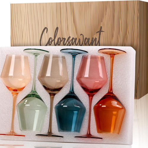 Juego De Copas De Vino De Colores Colorsavant Copas De Vino