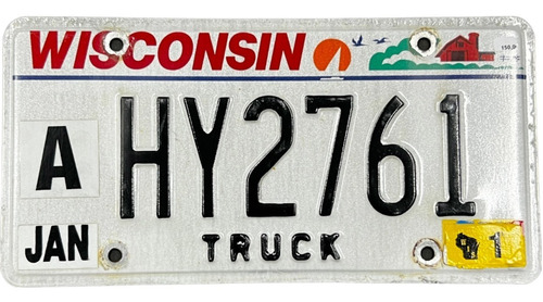 Wisconsin Original Placa Metálica Carro Eua Usa Americana