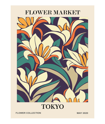Poster Papel Fotografico Flower Market Tokio Sala 45x30