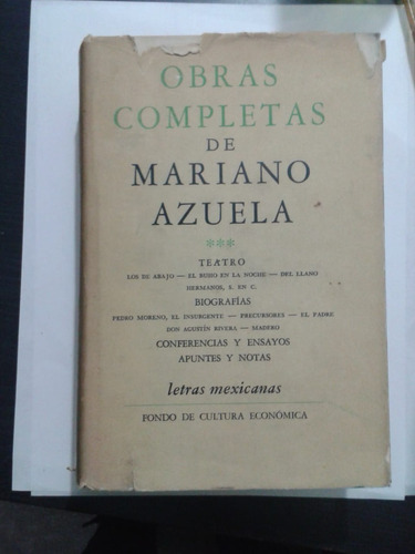 Obras Completas De Mariano Azuela, Fce, Letras Mexicanas