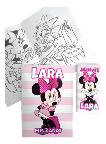 20 Libritos Colorear Y 20 Lapices X6 Minnie Mouse